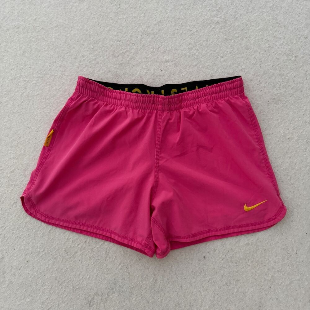 Nike Livestrong Dri-Fit Shorts Women's Size Small Pink Yellow Athletic Running